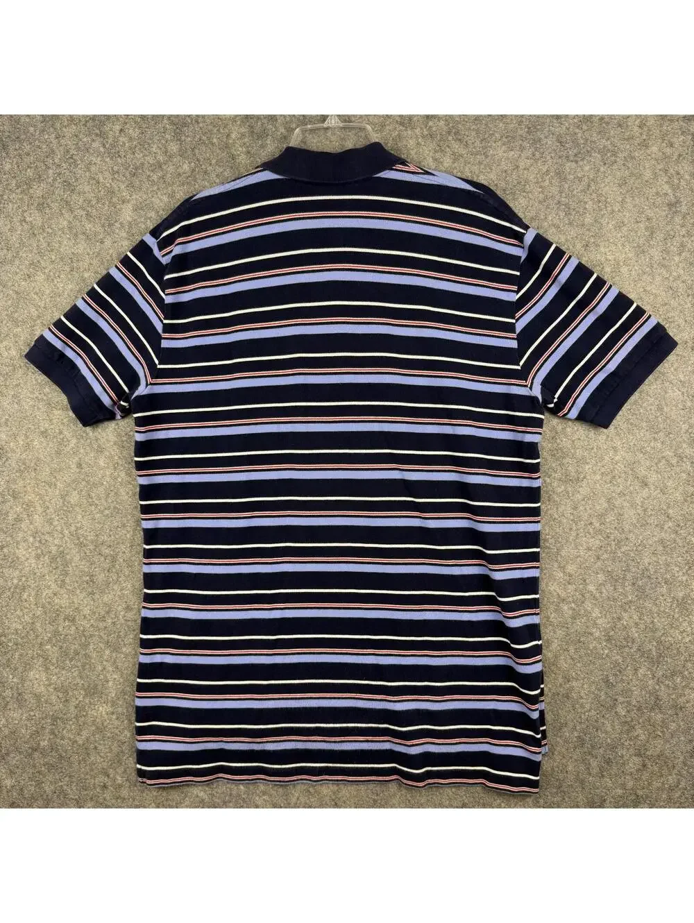 Polo Ralph Lauren Polo Shirt Navy Blue Red White Stripe Men Size Large 516